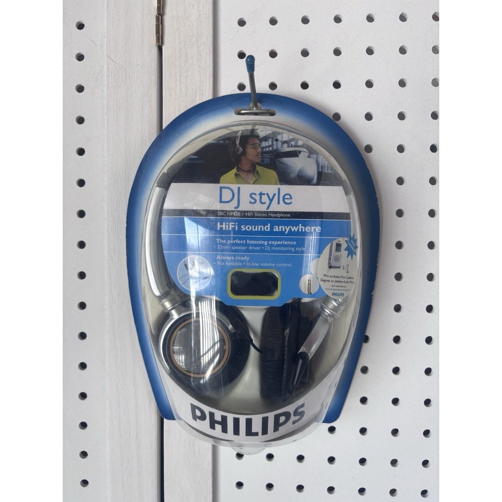 Philips HP430 Headphones Over‎ Ear Wired DJ Monitor Headphones Black NEW